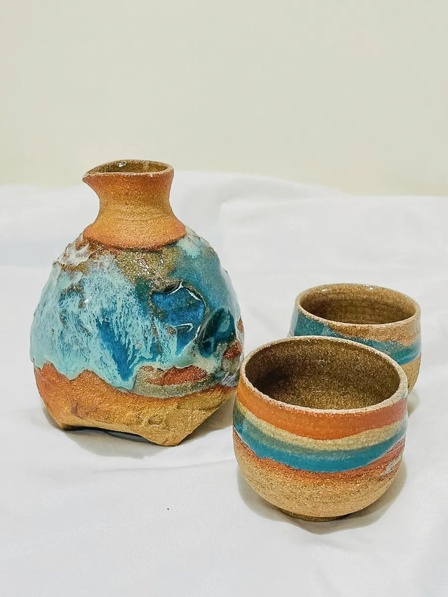 Raku Sake Set (2 Cups)